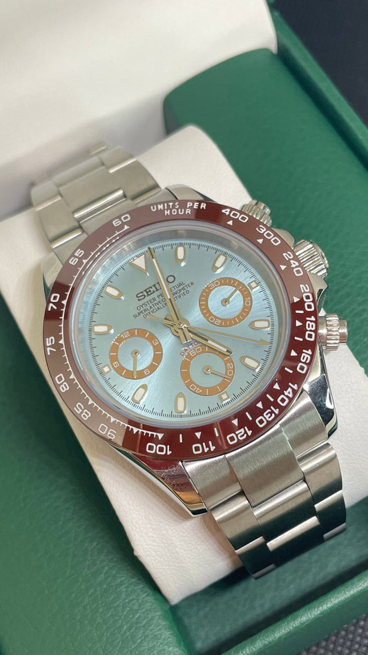 Seiko Mod Daytona "Ice Blue"