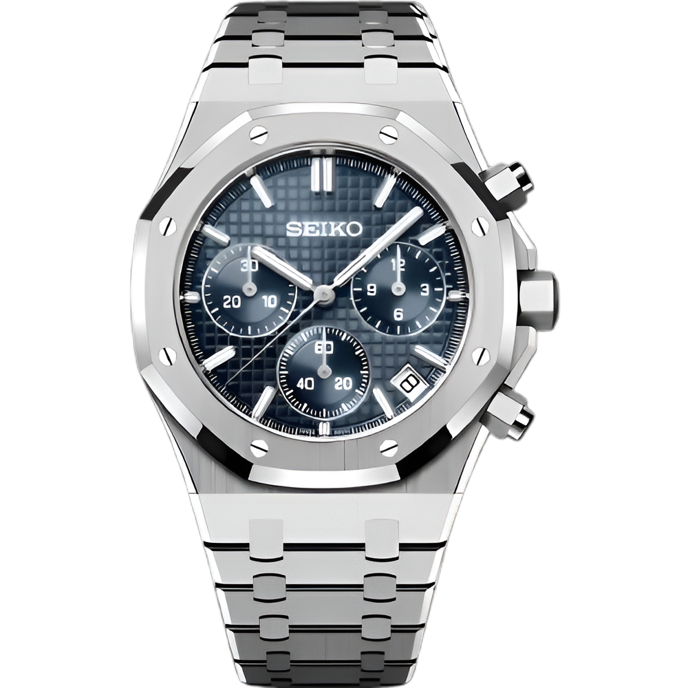 Seiko Mod Royal Oak "Cronógrafo Azul Marino"