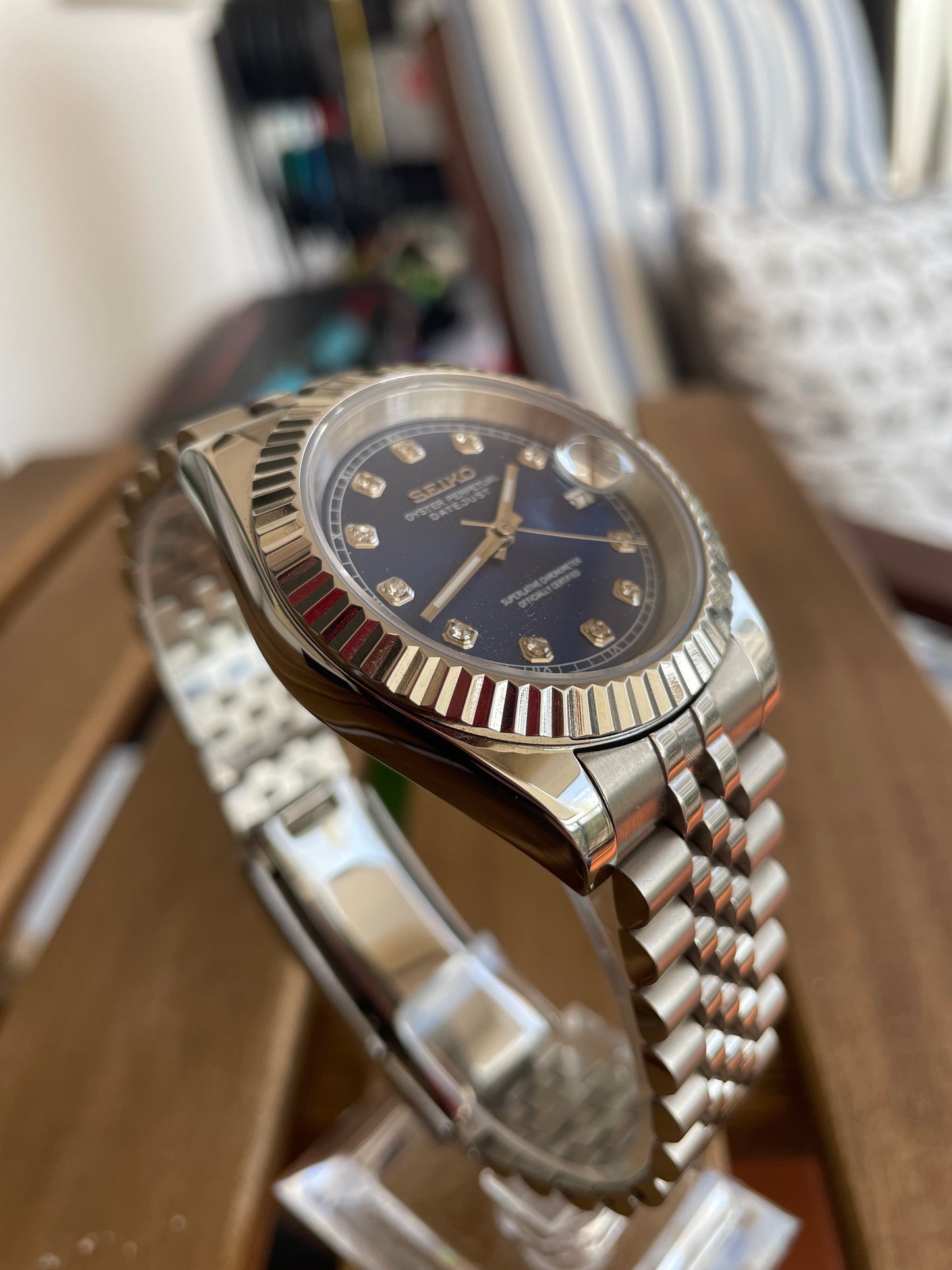 Seiko Mod Datejust "Blue Diamonds Dial"