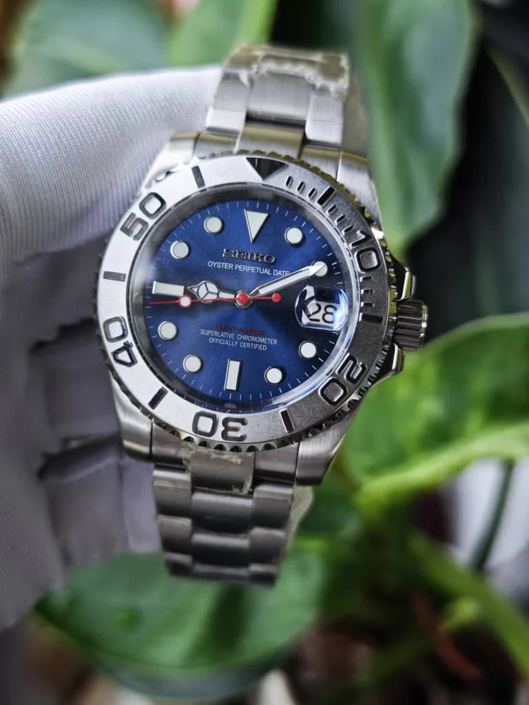 Seiko Mod Yacht-Master "Silver and Navy"
