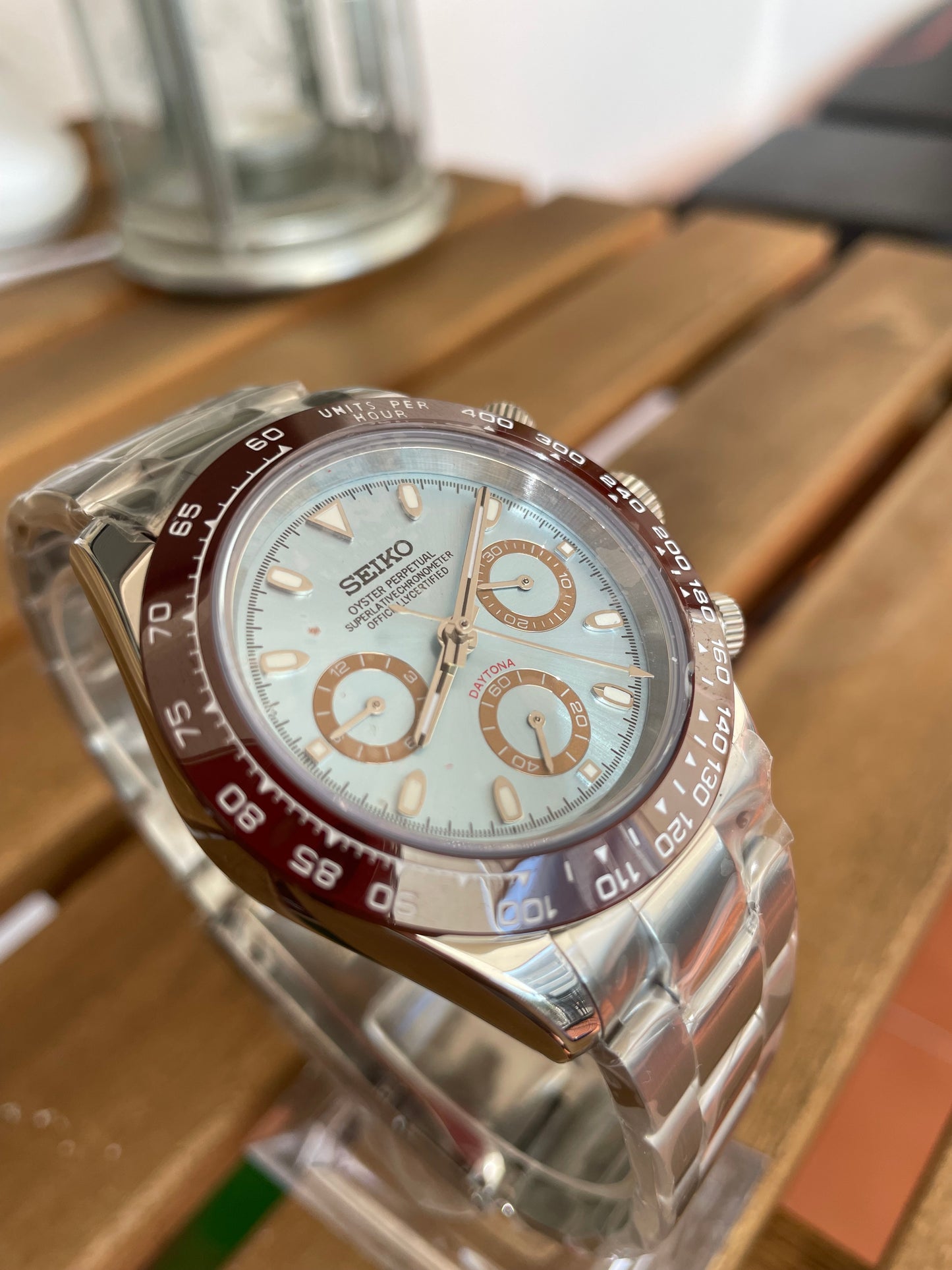 Seiko Mod Daytona "Ice Blue"