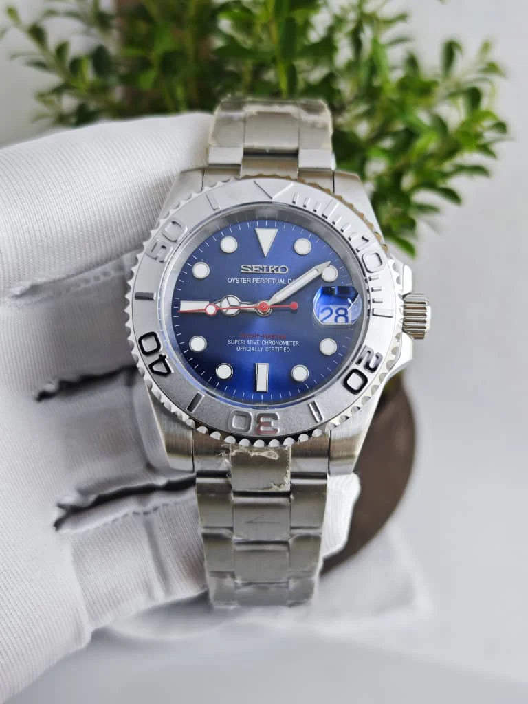 Seiko Mod Yacht-Master "Silver and Navy"