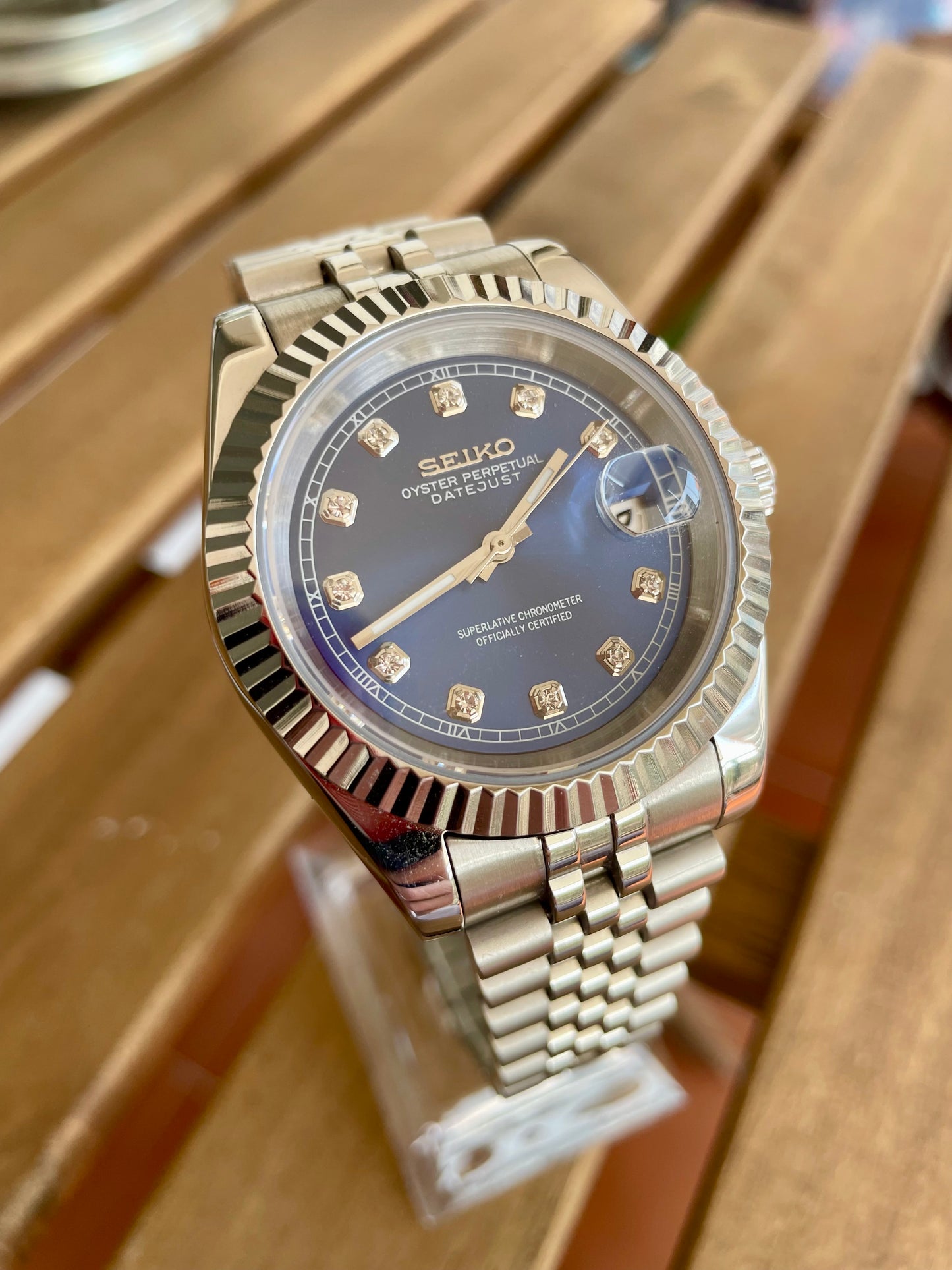 Seiko Mod Datejust "Blue Diamonds Dial"