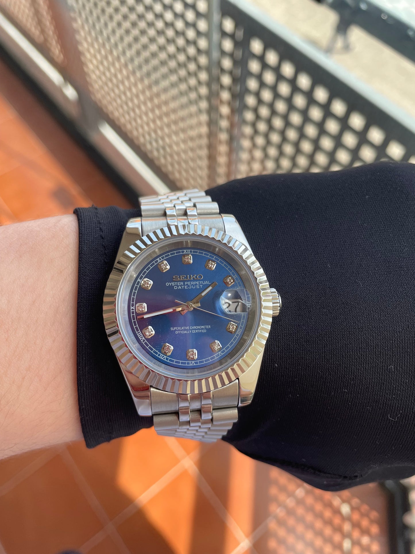 Seiko Mod Datejust "Blue Diamonds Dial"