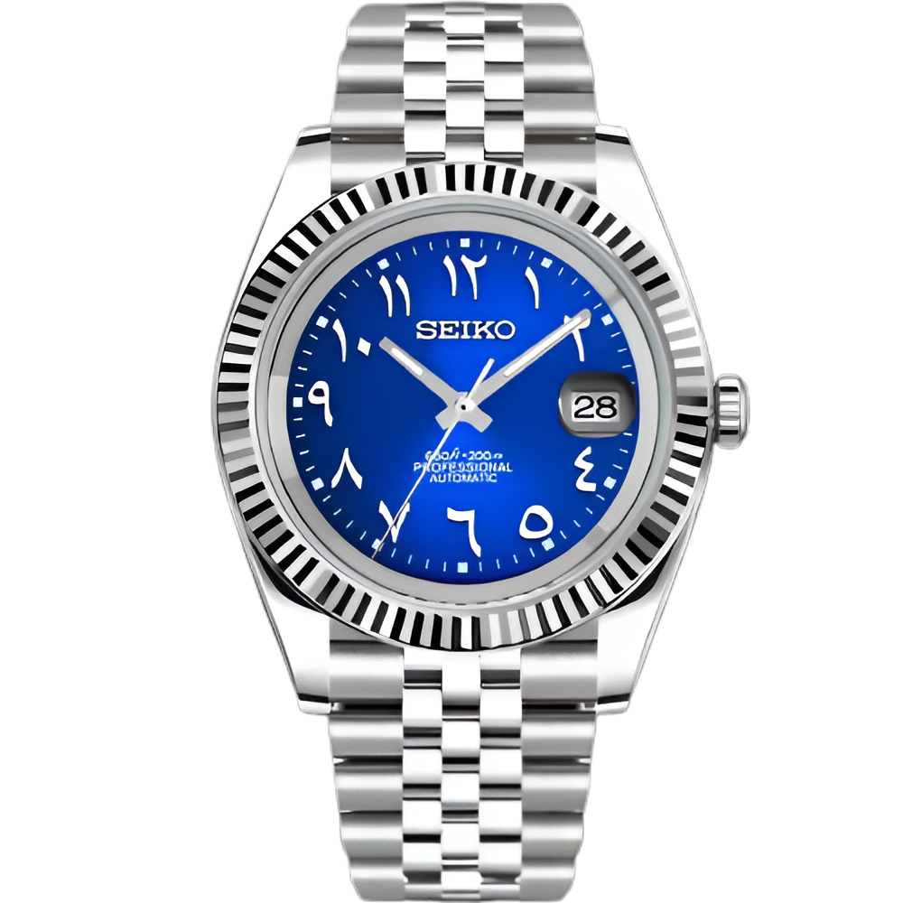 Seiko Mod Datejust "Arabic Blue"