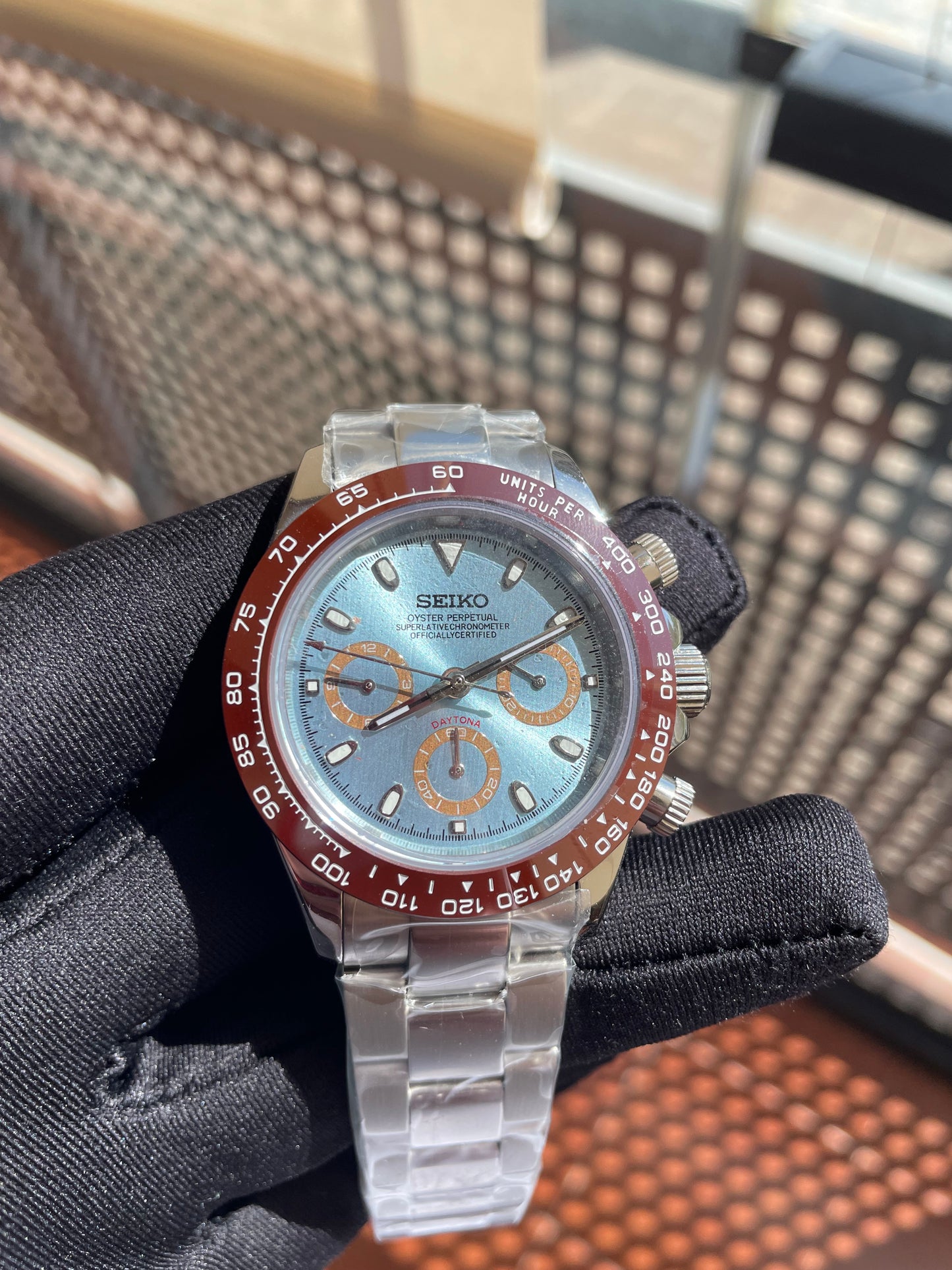 Seiko Mod Daytona "Ice Blue"