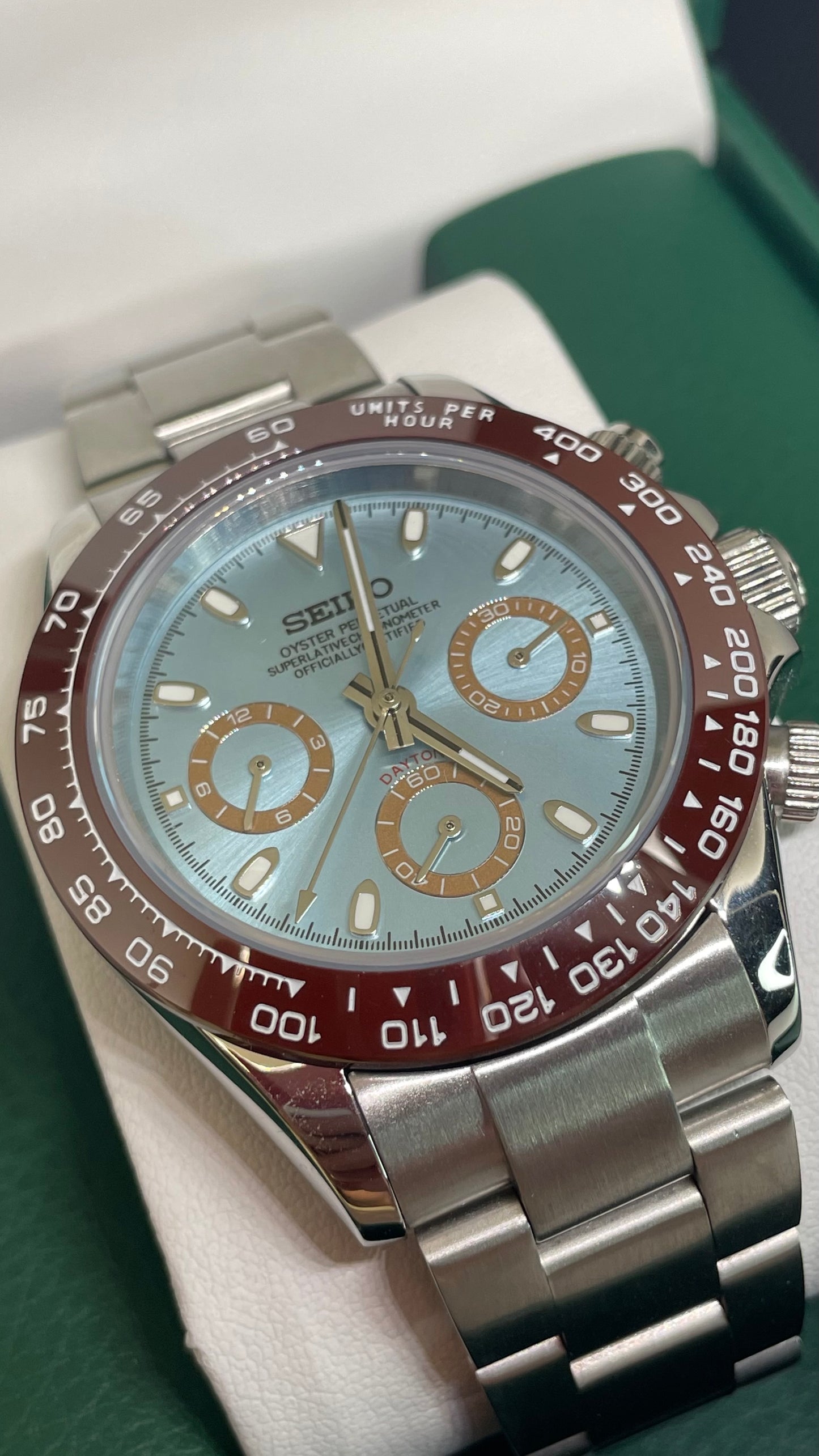 Seiko Mod Daytona "Ice Blue"