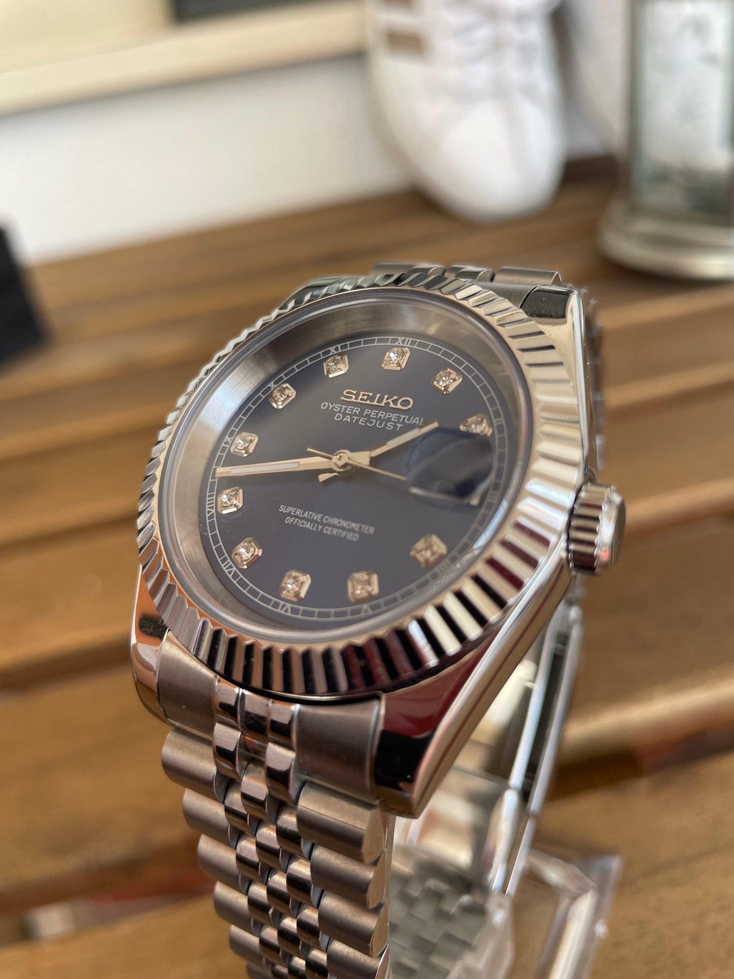 Seiko Mod Datejust "Blue Diamonds Dial"