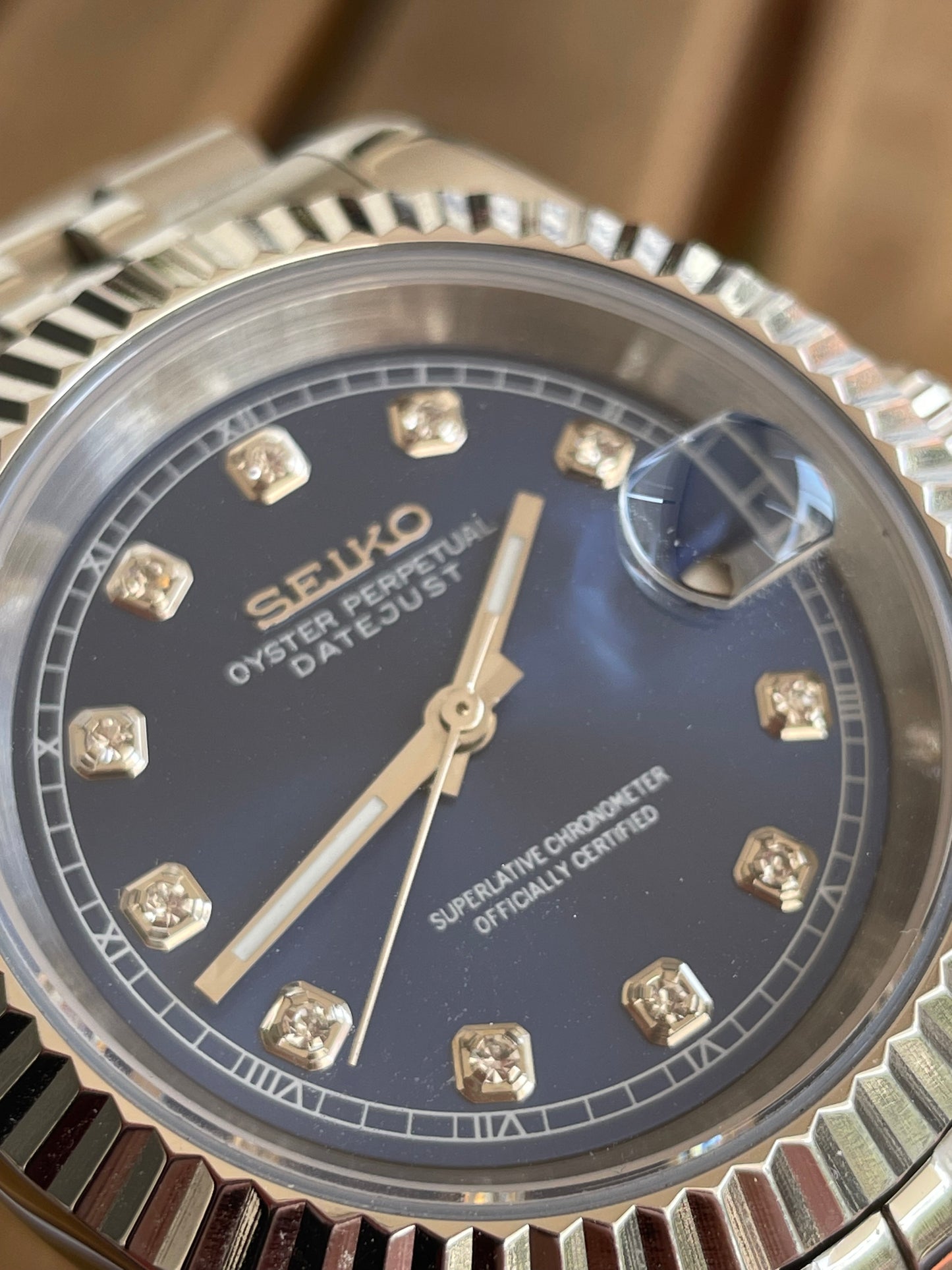 Seiko Mod Datejust "Blue Diamonds Dial"