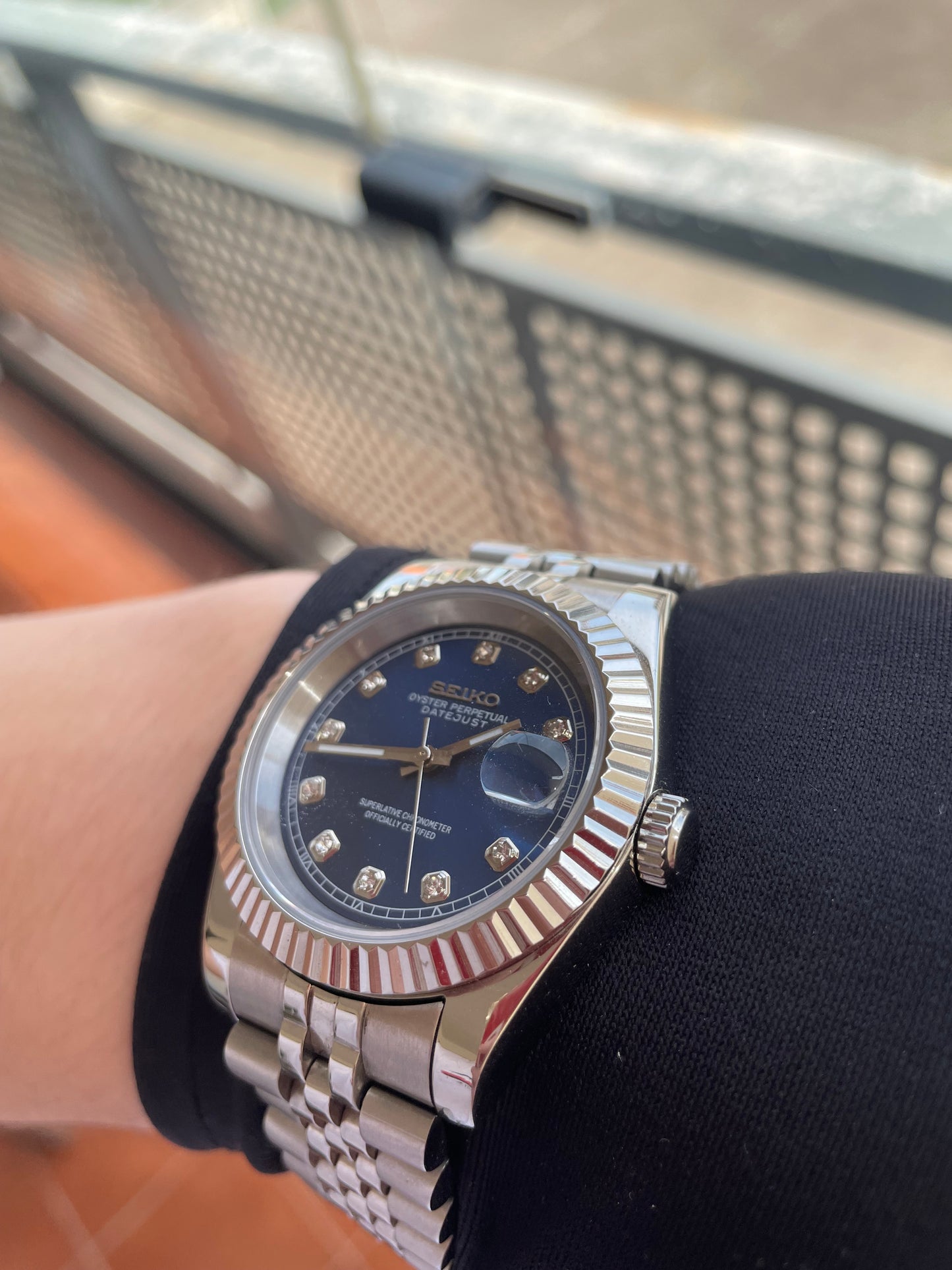 Seiko Mod Datejust "Blue Diamonds Dial"