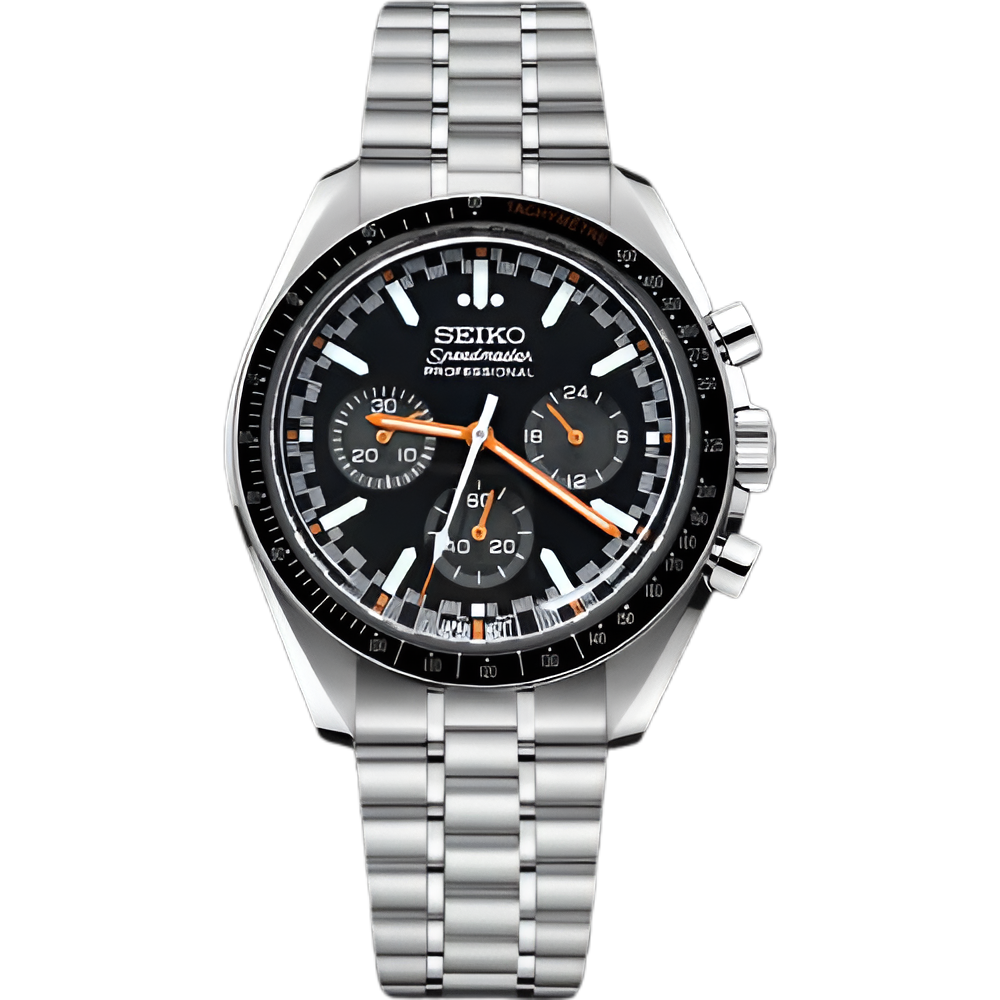Seiko Mod Speedmaster "Negro y naranja"