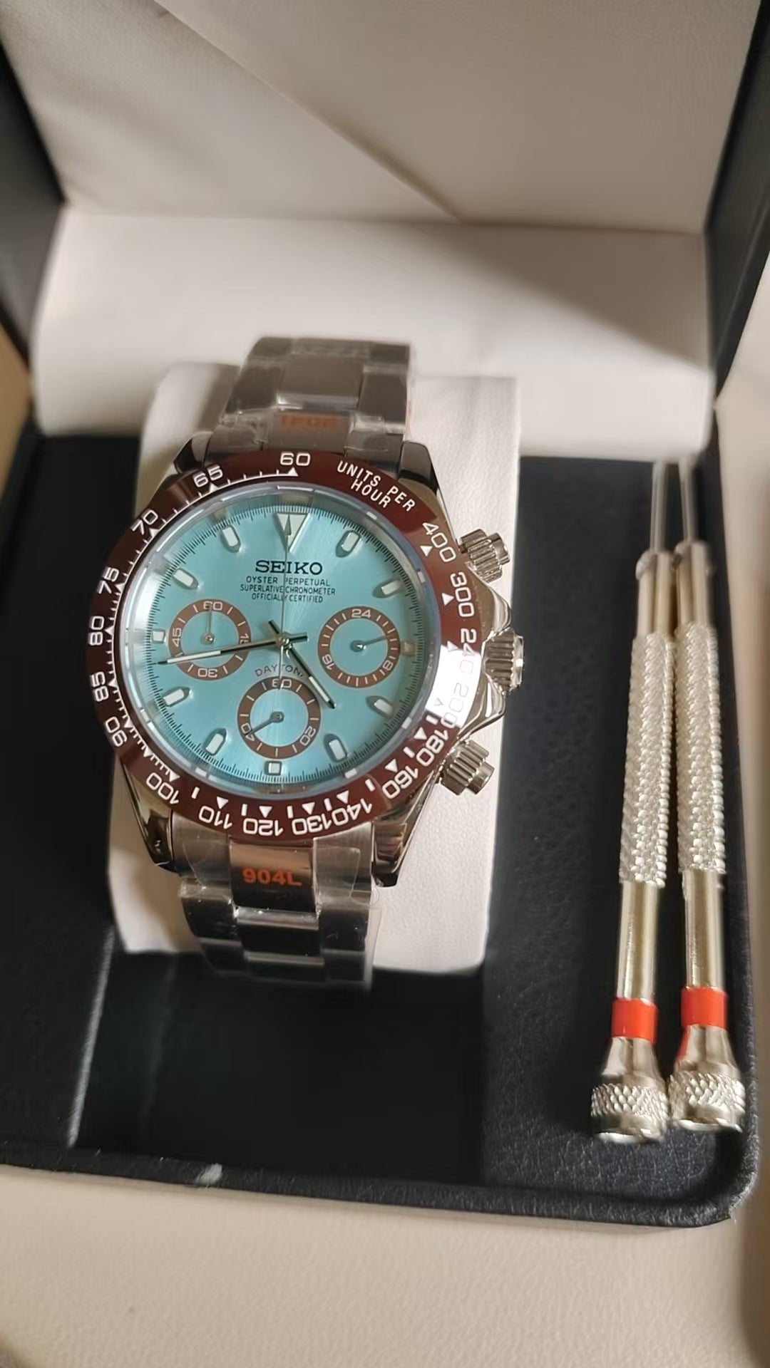 Seiko Mod Daytona "Ice Blue"