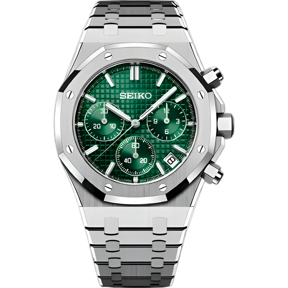 Seiko Mod Royal Oak "Cronógrafo verde"
