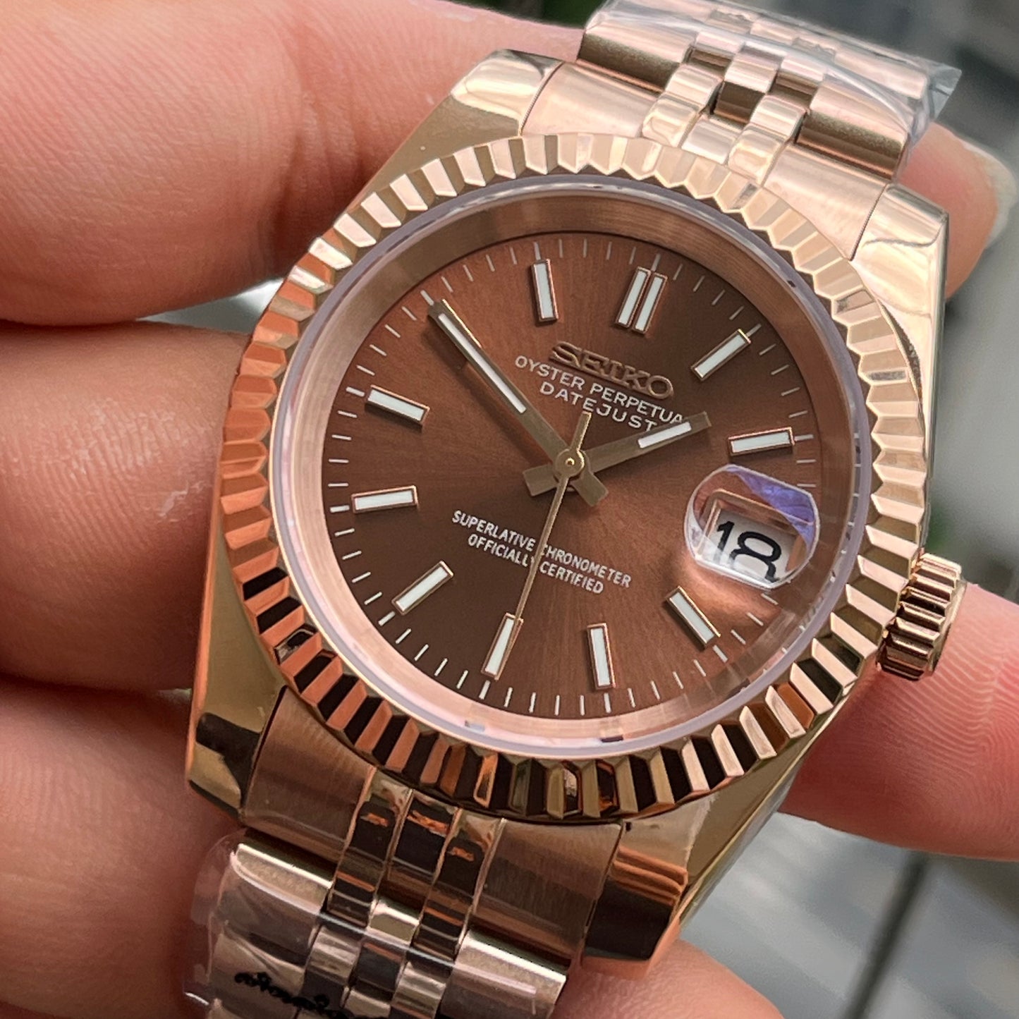 Seiko Mod Datejust Chocolate