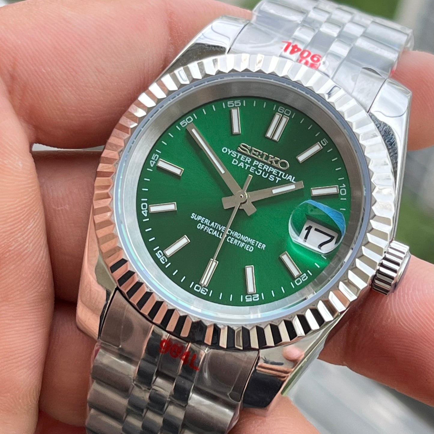 Seiko Mod Datejust Green Dial