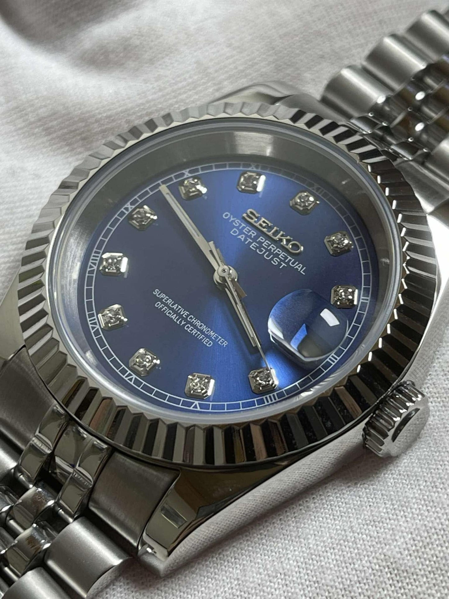 Seiko Mod Datejust "Blue Diamonds Dial"