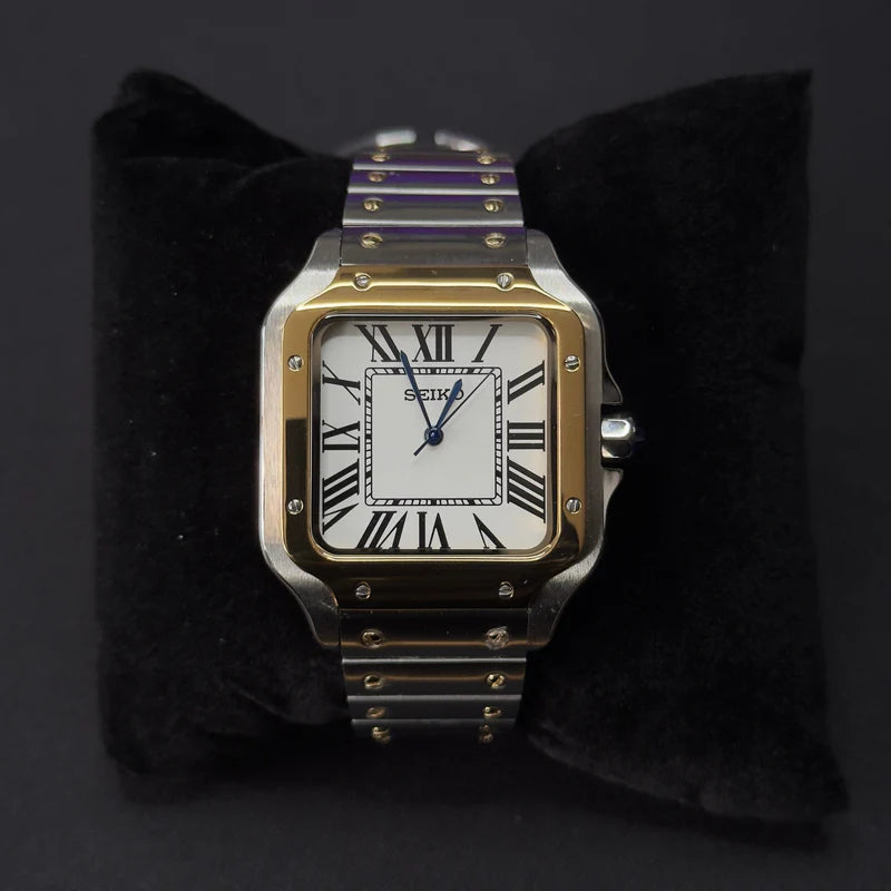 Seiko Mod Santos "Blanco dos tonos"
