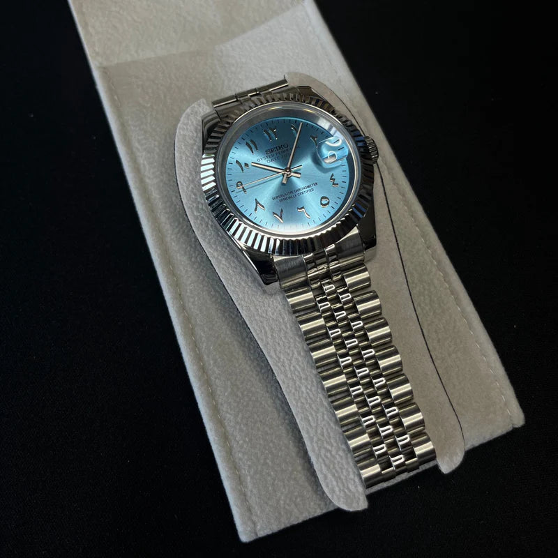 Seiko Mod Datejust "Arabic Dial Ice Blue"