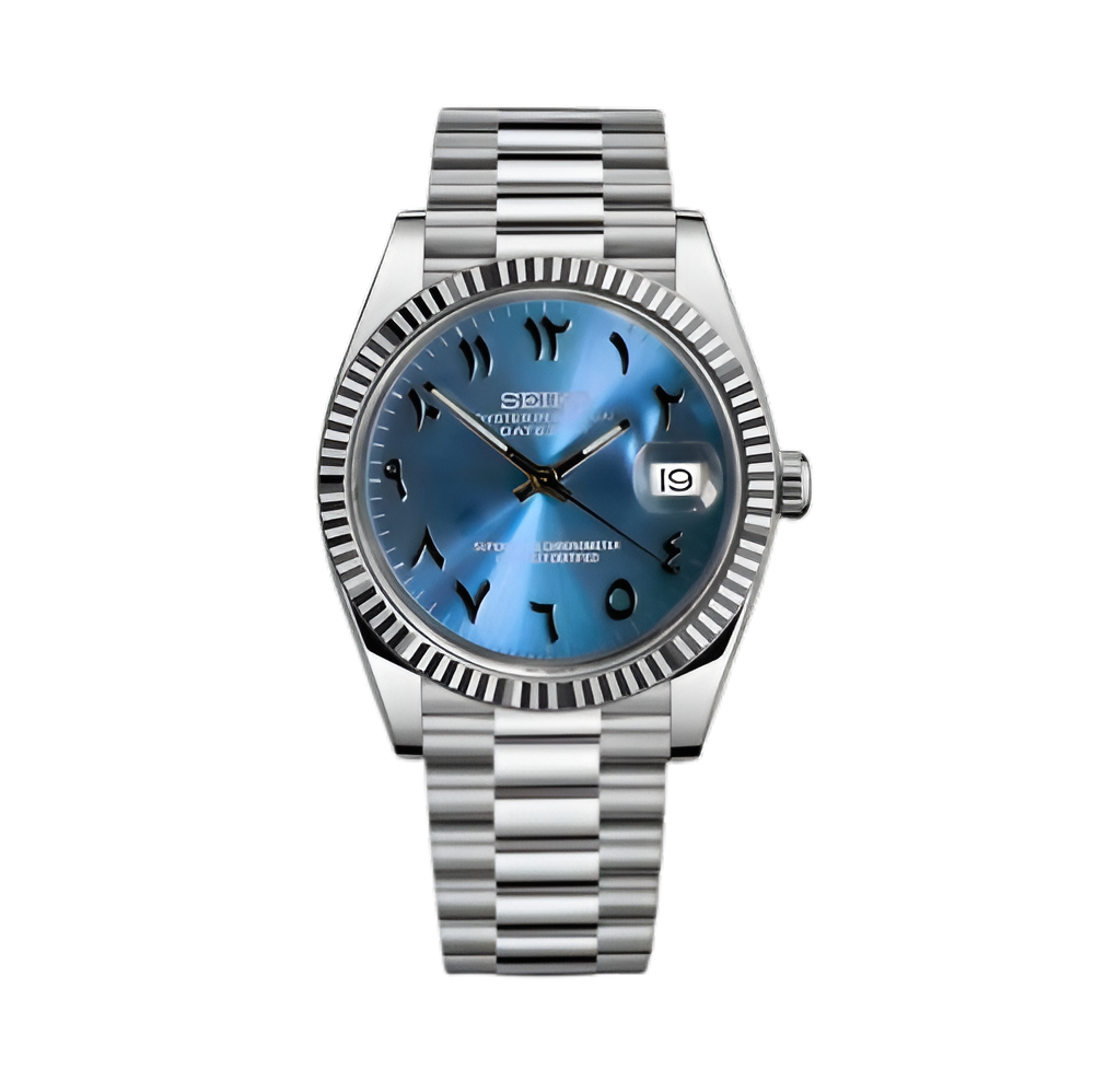 Seiko Mod Datejust "Arabic Dial Ice Blue"