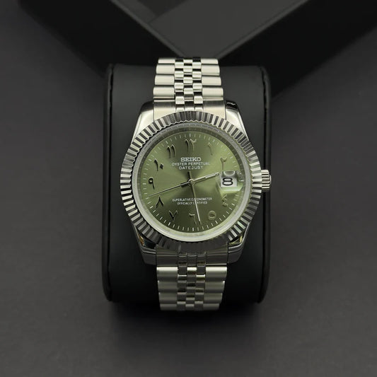 Seiko Mod Datejust " Arabic Verde oliva"