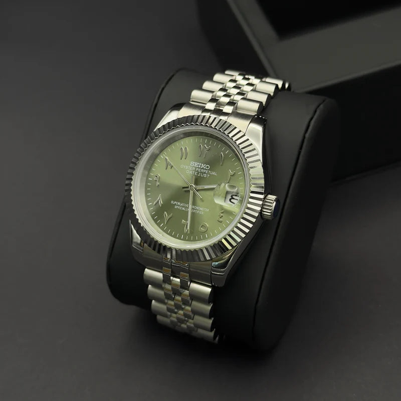 Seiko Mod Datejust " Arabic Verde oliva"