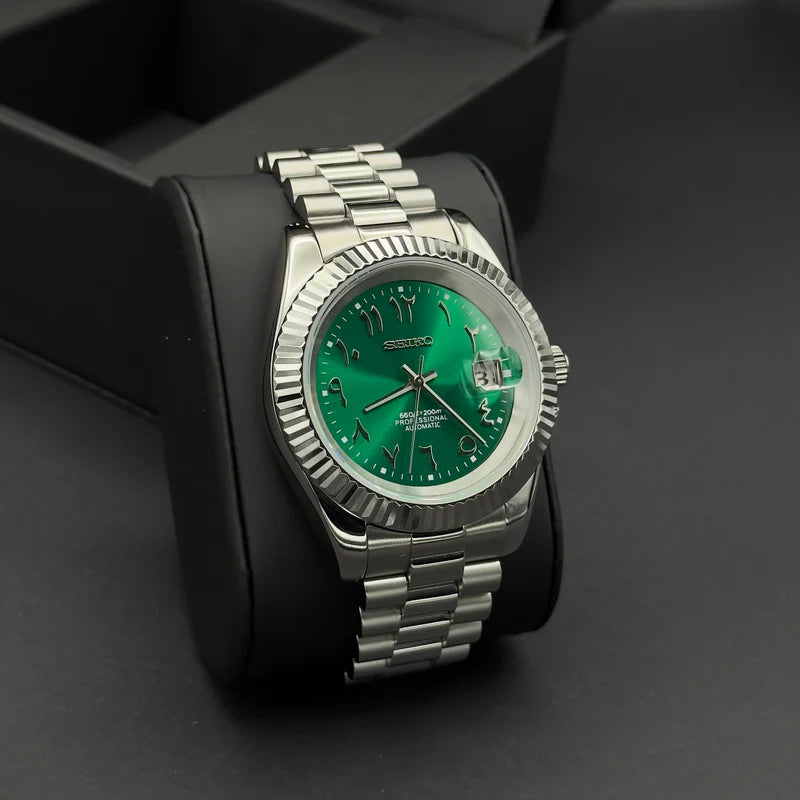 Seiko Mod Datejust "Arabic green"