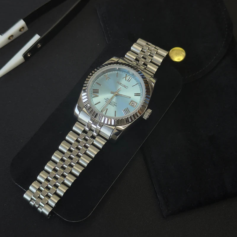 Seiko Mod Datejust "Ice blue Roman"