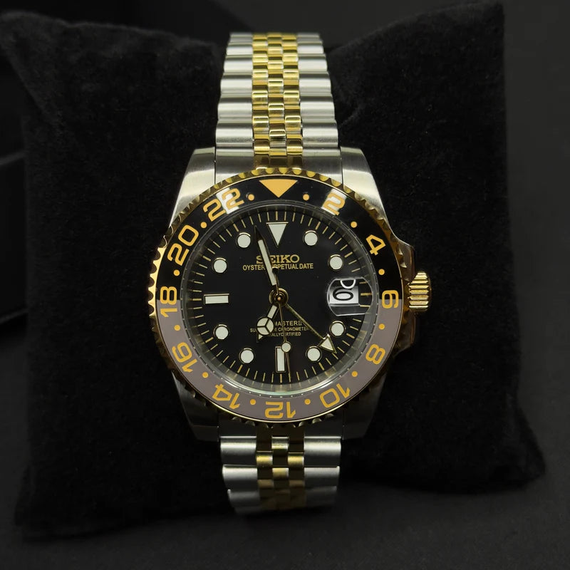 Seiko Mod GMT Master II dorado "Bruce Wayne"