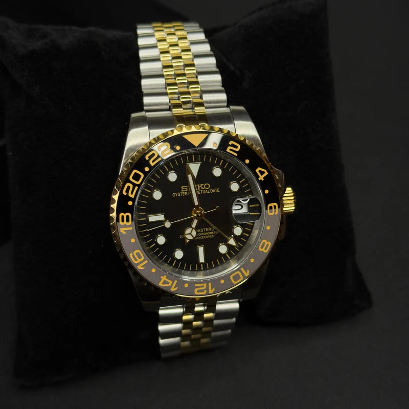 Seiko Mod GMT Master II dorado "Bruce Wayne"
