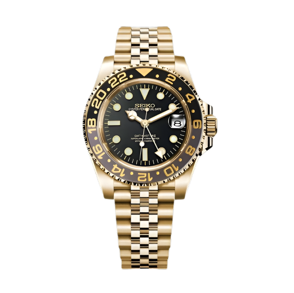 Seiko Mod GMT Master II dorado "Bruce Wayne"