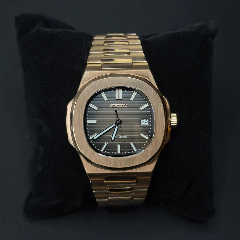 Seiko Mod Nautilus "Oro rosa y chocolate"