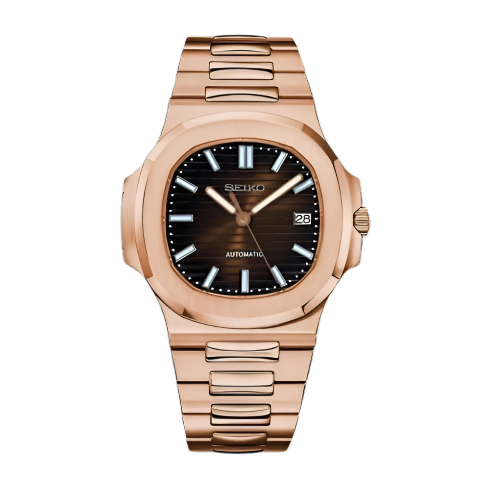 Seiko Mod Nautilus "Oro rosa y chocolate"