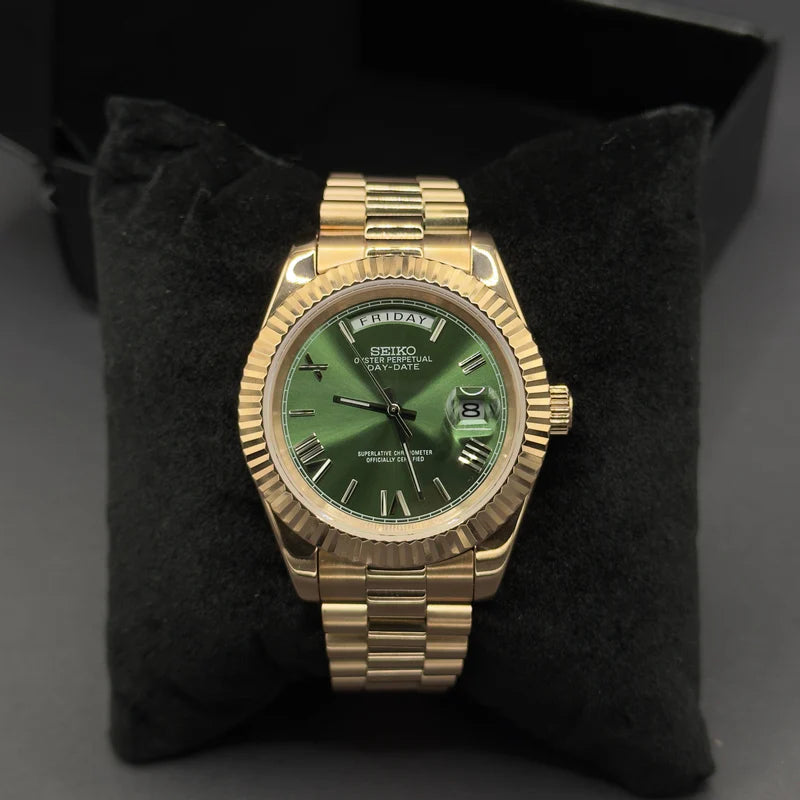 Seiko Mod Day-date Oro Rosa "Roman Green"