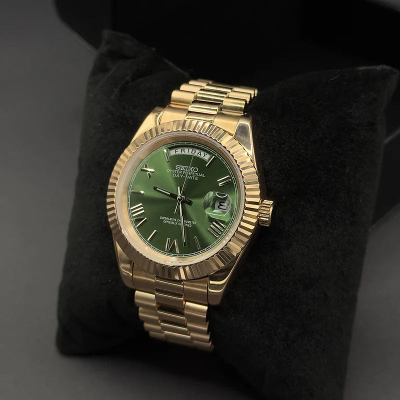 Seiko Mod Day-date Oro Rosa "Roman Green"