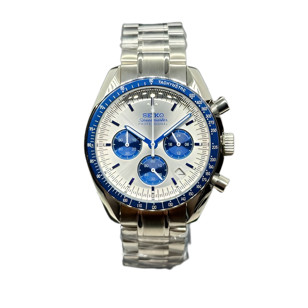 Seiko Mod Speedmaster "Azul y plateado"