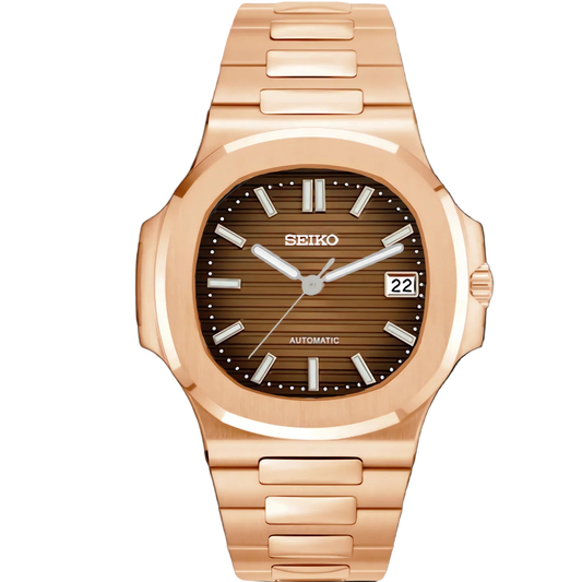 Seiko Mod Nautilus "Oro rosa y chocolate"