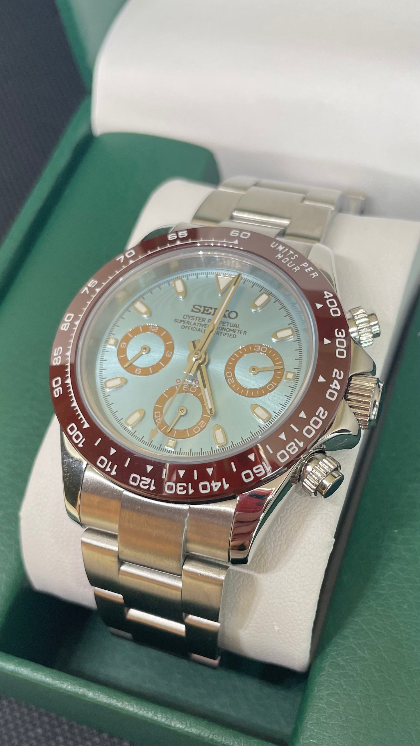 Seiko Mod Daytona "Ice Blue"