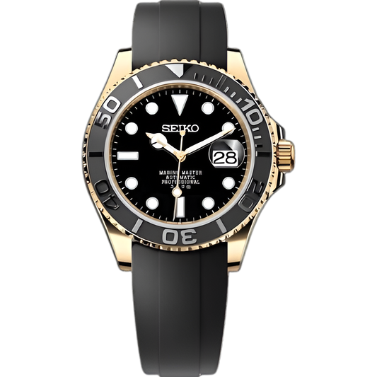 Seiko Mod Yacht Master "Oro y negro"
