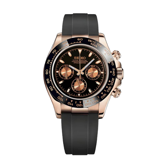 Seiko Mod Daytona Rose Gold OysterFlex
