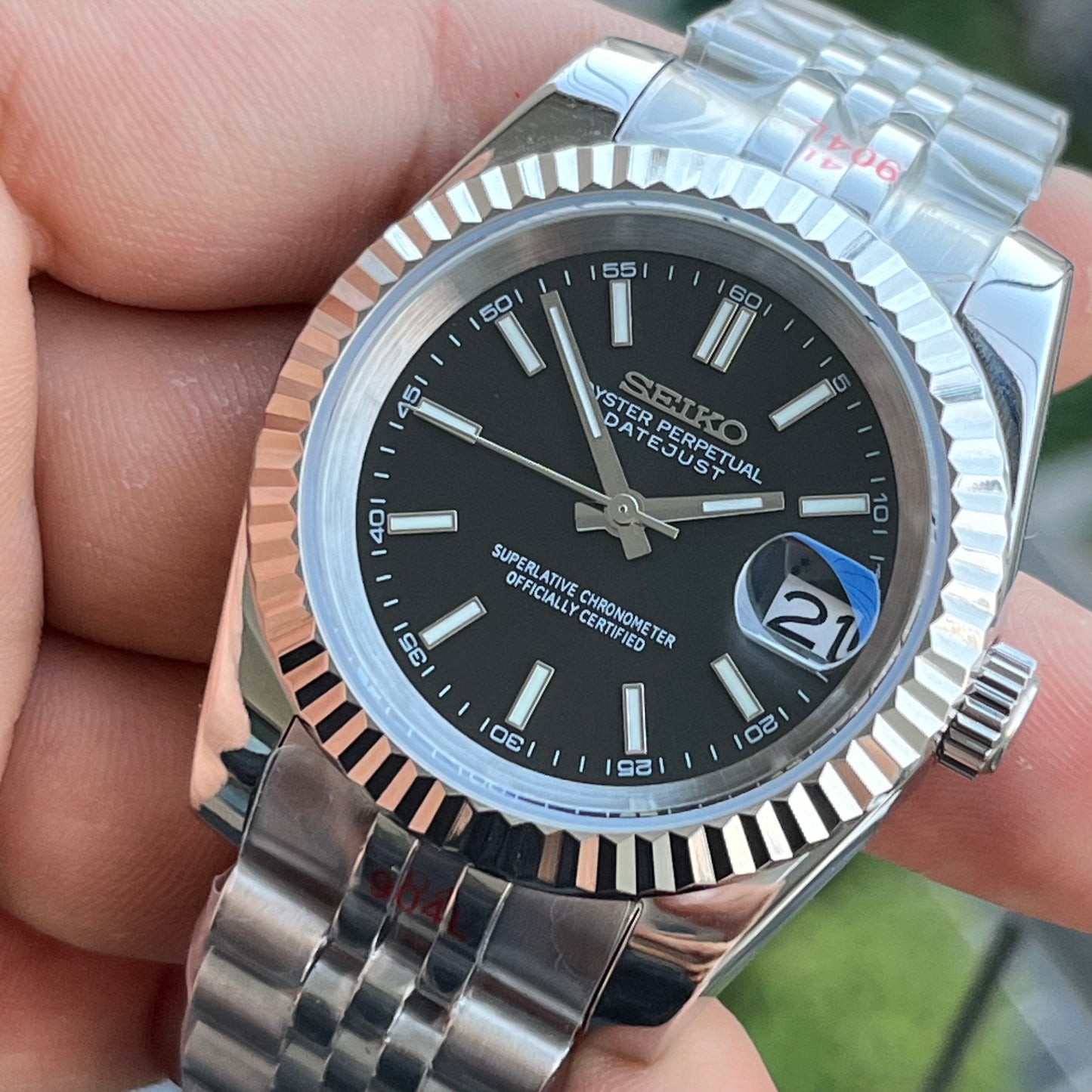 Seiko Mod Datejust "Arabic black"