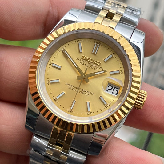 Seiko Mod Datejust Two Tones Gold