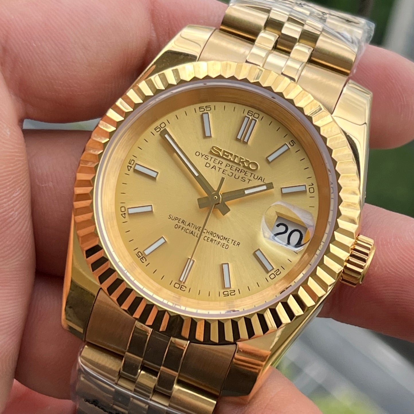 Seiko Mod Datejust Yellow Gold