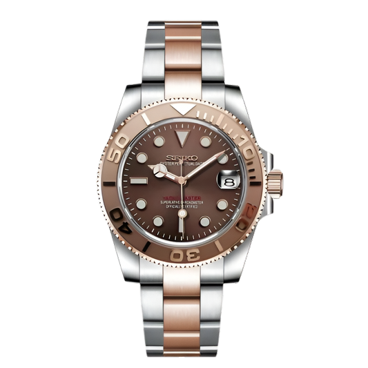 Seiko Mod Yacht Master "Oro rosa y marrón"