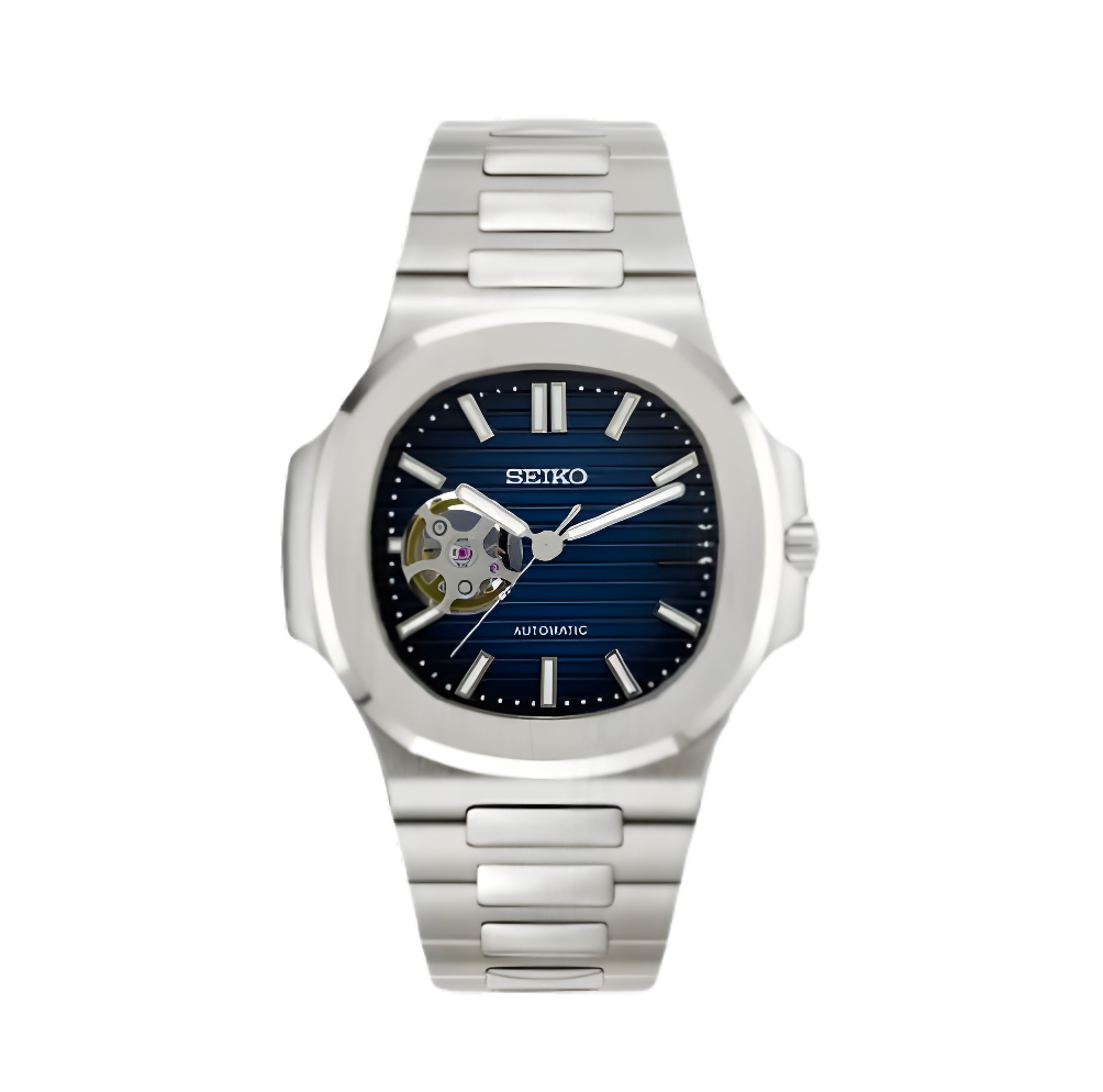 Seiko Mod Nautilus Open Heart Blue