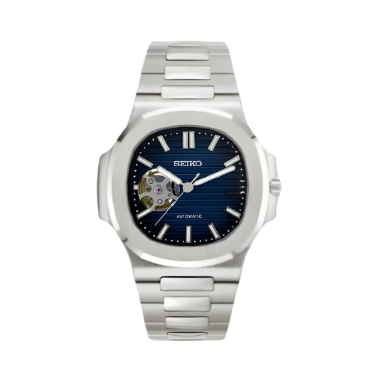 Seiko Mod Nautilus Open Heart Blue