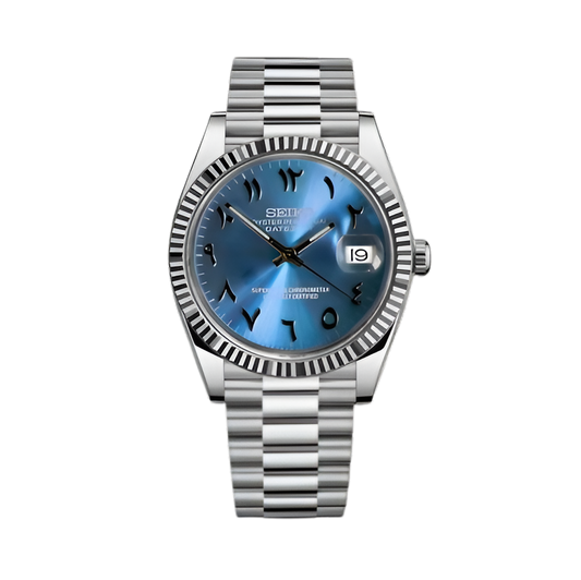 Seiko Mod Datejust "Arabic Dial Ice Blue"