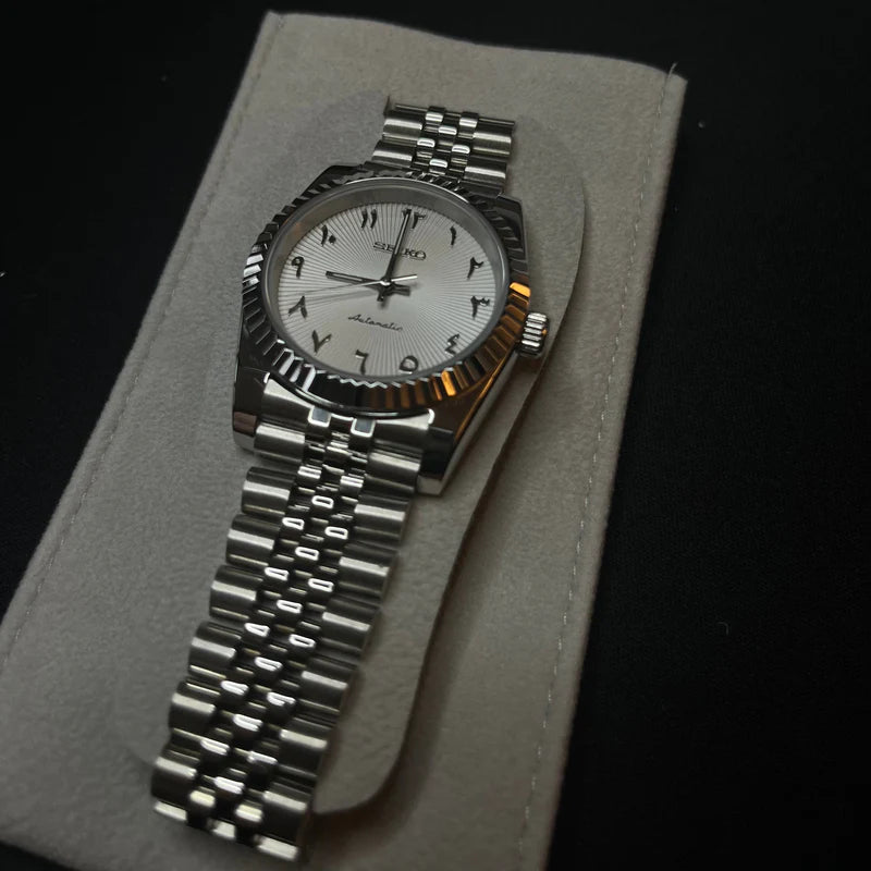Seiko Mod Datejust Esfera con degradado "Arabic White"