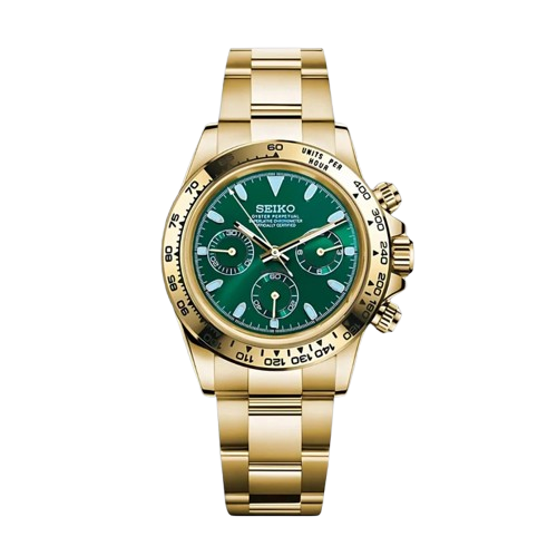 Seiko Mod Daytona "John Mayer dorado y verde"