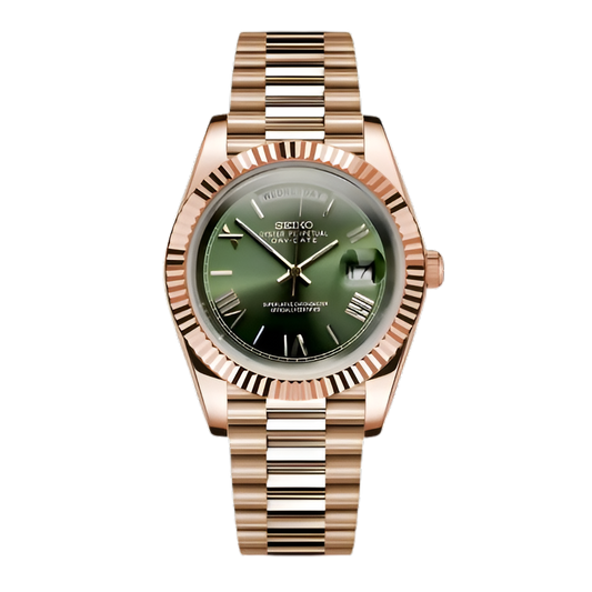Seiko Mod Day-date Oro Rosa "Roman Green"
